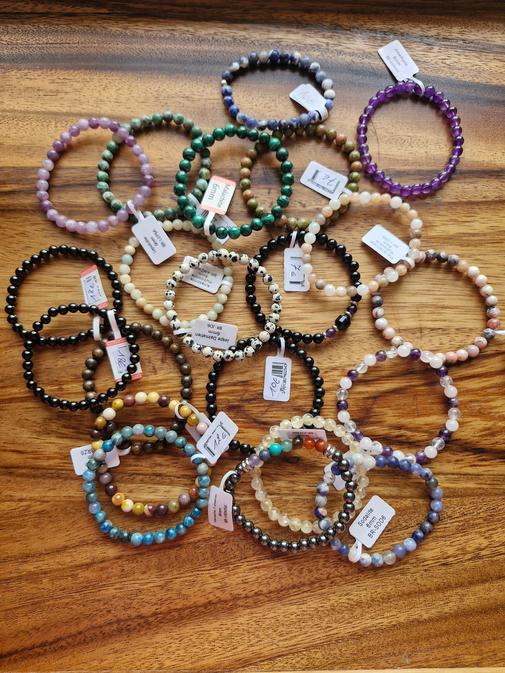 Bracelet billes 6 mm au choix