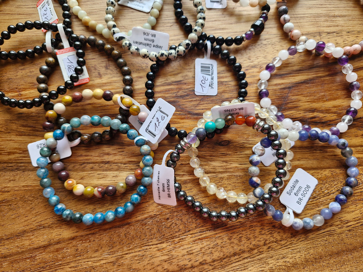 Bracelet billes 6 mm au choix