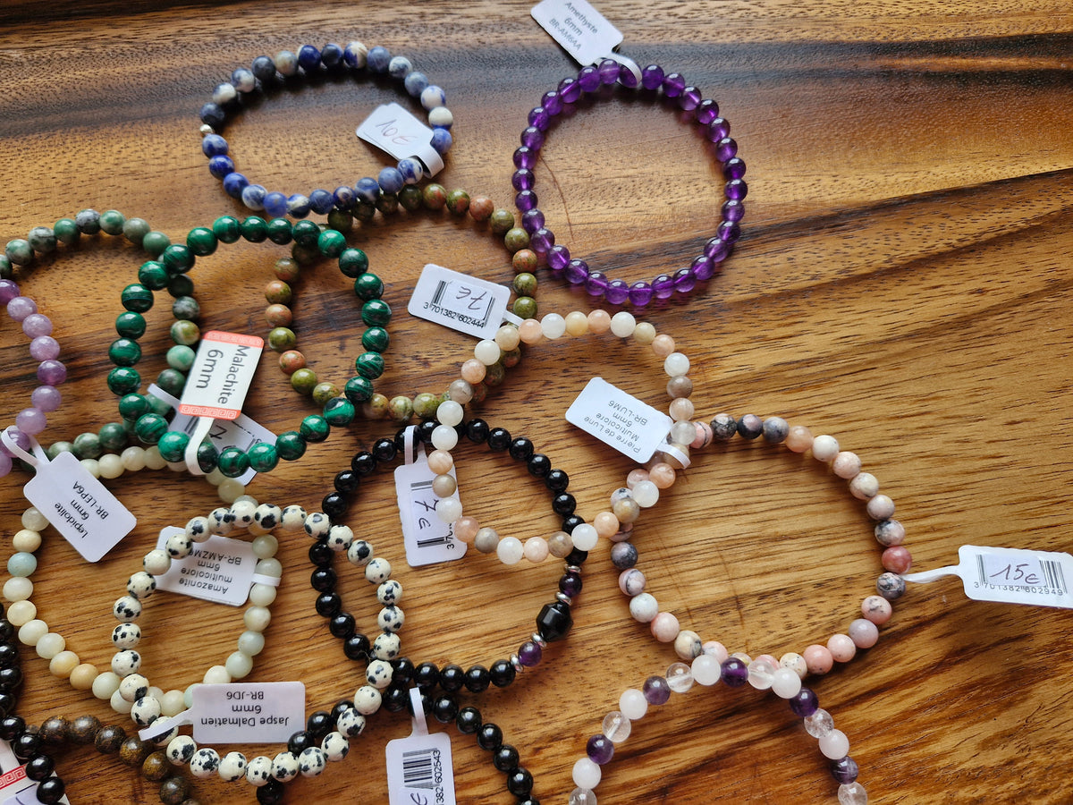 Bracelet billes 6 mm au choix