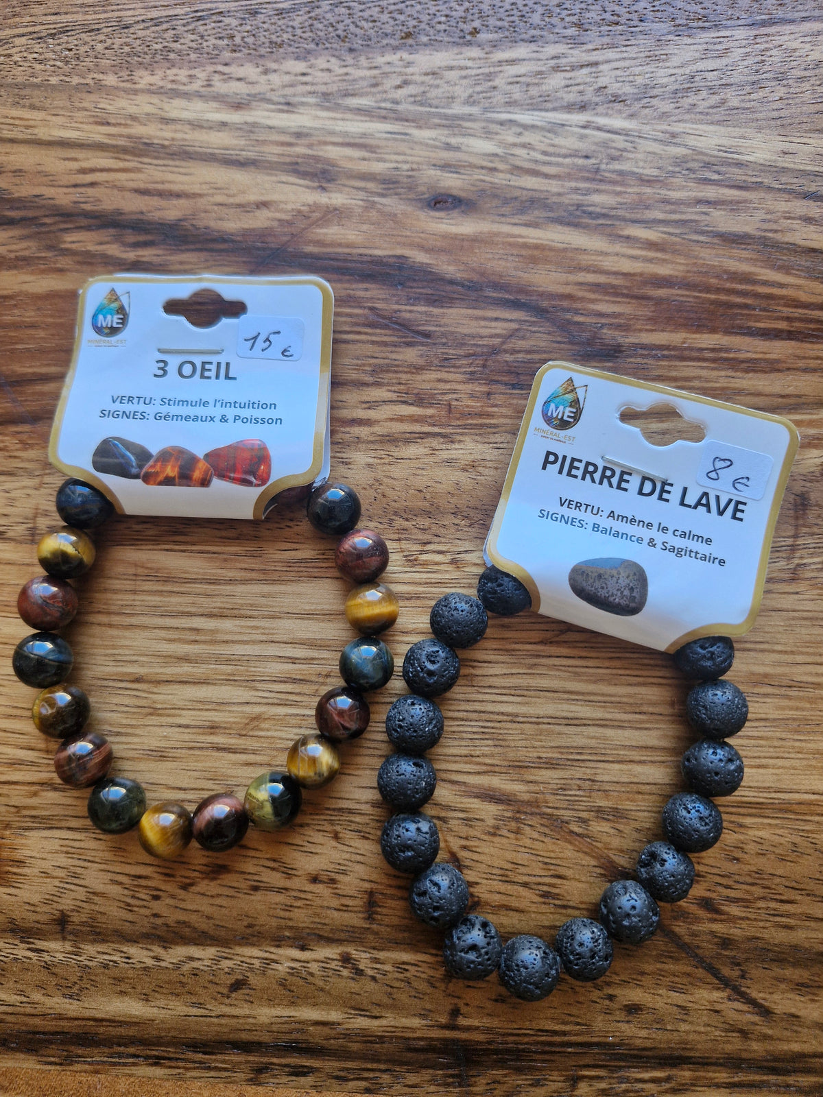 Bracelet Homme – Pierre de Lave ou 3 Œils (Tigre, Faucon, Taureau) | Billes 10mm