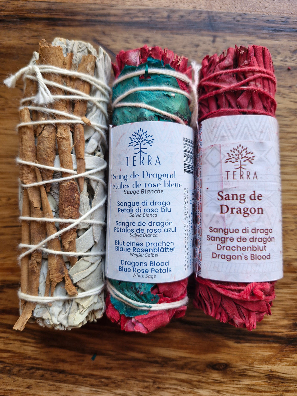 Bâtons de purification – Sauge, sang de dragon & rose