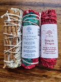Bâtons de purification – Sauge, sang de dragon & rose