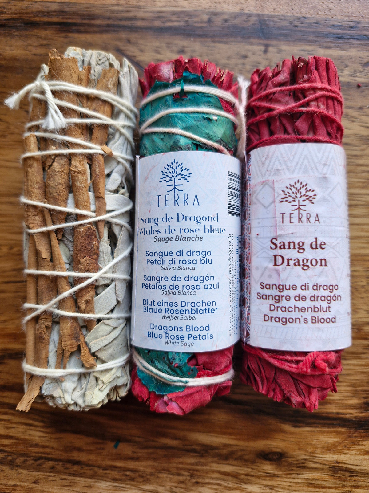 Bâtons de purification – Sauge, sang de dragon & rose