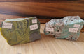 Amazonite et Serpentine avec une face polie (au choix)