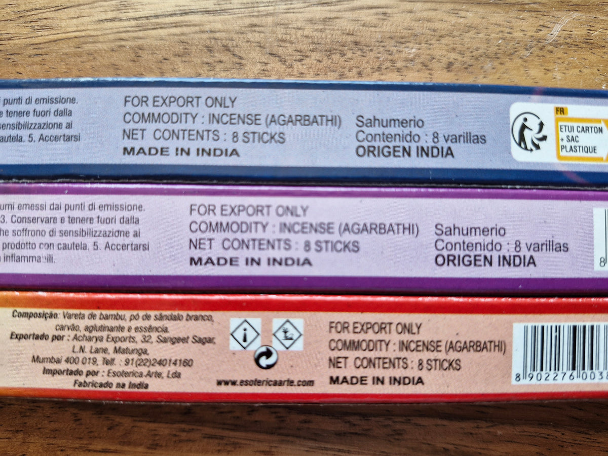 Encens 8 sticks, propérités, lavande,Vierge Marie