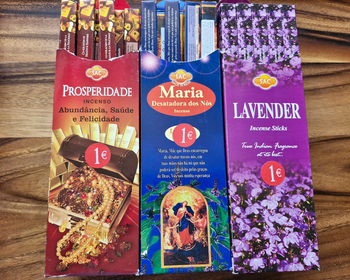 Encens 8 sticks, propérités, lavande,Vierge Marie